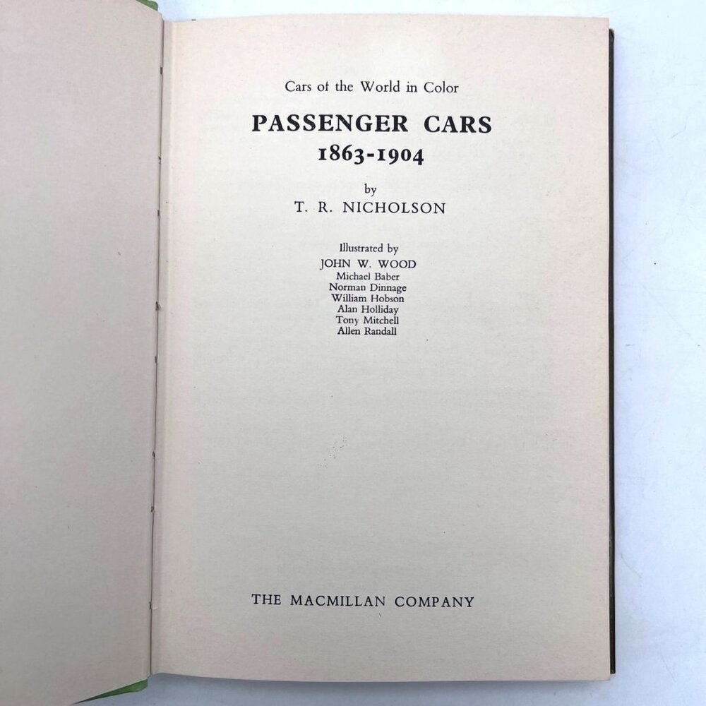 Cars Of The World In Color Passenger Cars 1863-1904 Hardcover TR Nicholson 1970 - Picture 7 of 16